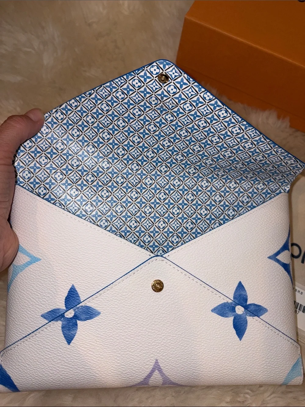 Authentic Louis Vuitton White Kirigami Set of 3 Multicolor Monogram Pouches